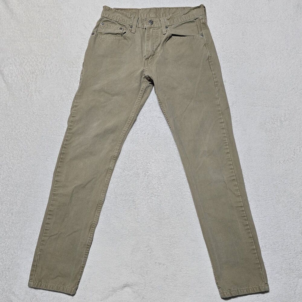 Levi's 512 Slim Fit Taper Jeans Men's 28x30 Khaki Tan Cotton Blend Stretch Pants
